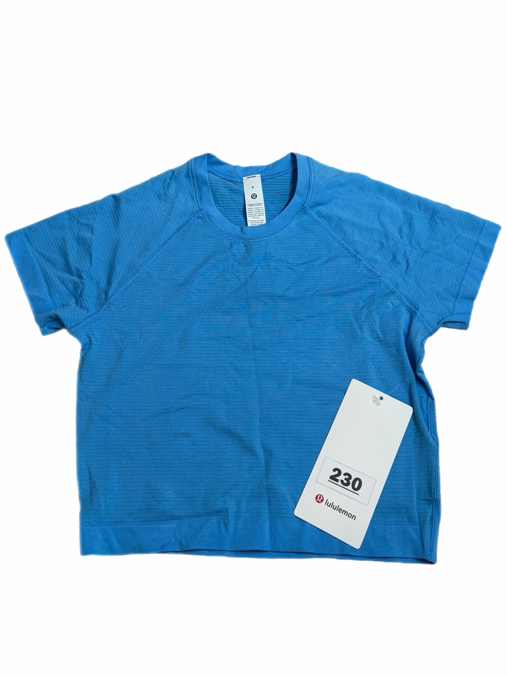 NWT Lululemon Swiftly Tech Cropped Short-Sleeve Shirt 2.0 (Ocean Wave) Size 6
